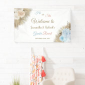 Pampas Grass Boho Botanische Bloemen Welkomstbord Spandoek (Insitu)