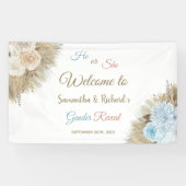 Pampas Grass Boho Botanische Bloemen Welkomstbord Spandoek (Horizontaal)