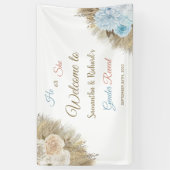 Pampas Grass Boho Botanische Bloemen Welkomstbord Spandoek (Verticaal)