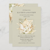 Pampas Grass Boho Bouquet Post-Wedding Reception Kaart (Voorkant / Achterkant)