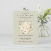 Pampas Grass Boho Bouquet Post-Wedding Reception Kaart (Staand voorkant)