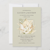 Pampas Grass Boho Bouquet Post-Wedding Reception Kaart (Voorkant)