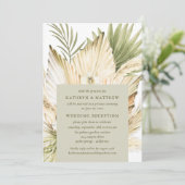 Pampas Grass Boho Bouquet Wedding Reception slecht Kaart (Staand voorkant)