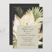 Pampas Grass Boho Bouquet Wedding Rehearsal Dinner Kaart (Voorkant / Achterkant)