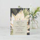 Pampas Grass Boho Bouquet Wedding Rehearsal Dinner Kaart (Staand voorkant)