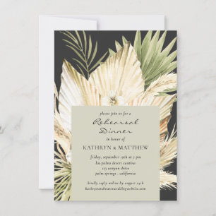Pampas Grass Boho Bouquet Wedding Rehearsal Dinner Kaart