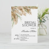 Pampas Grass Boho Bridal Shower Kaart (Staand voorkant)