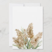 Pampas Grass Boho Bridal Shower Kaart (Achterkant)