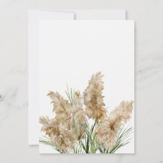 Pampas Grass Boho Bridal Shower Kaart (Achterkant)