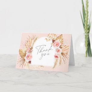 Pampas Grass Boho Bruiloft Bloemenboog Modern Dank Bedankkaart