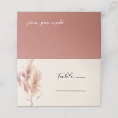 Pampas Grass Boho bruiloft Plaatskaartje (Buitenkant ongevouwen)