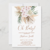 Pampas Grass Boho Chic Baby shower Kaart (Voorkant)