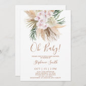 Pampas Grass Boho Chic Baby shower Kaart (Voorkant / Achterkant)