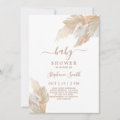 Pampas Grass Boho Chic Baby shower Kaart (Voorkant)