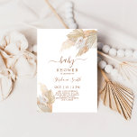 Pampas Grass Boho Chic Baby shower Kaart<br><div class="desc">Pampas gras gedroogde tropische palmen Baby shower uitnodiging</div>