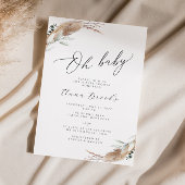 Pampas Grass Boho Chic baby shower Kaart