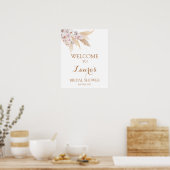 Pampas Grass Boho Chic Bridal Welkomstteken Poster (Keuken)