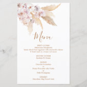 Pampas Grass Boho Chic Menu Kaart (Voorkant)