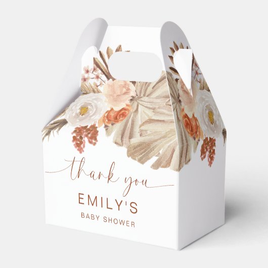 Pampas Grass Boho Dank u Desert Baby shower Bedankdoosjes (Voorkant Zijde)