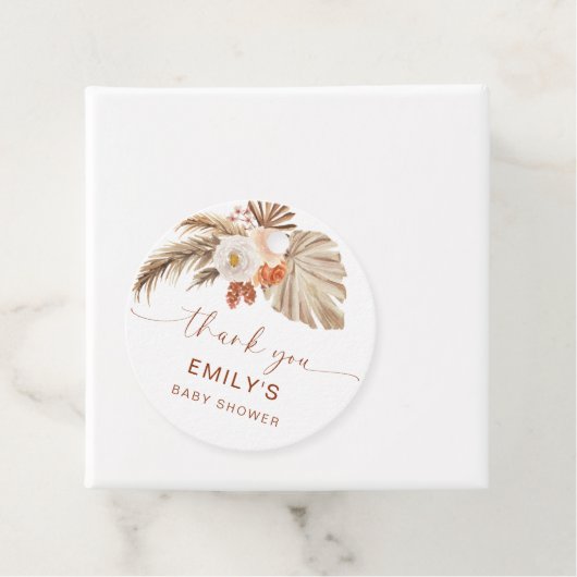 Pampas Grass Boho Dank u Desert Baby shower Bedankjes Labels (In situ)