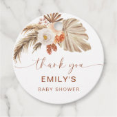 Pampas Grass Boho Dank u Desert Baby shower Bedankjes Labels (Voorkant)