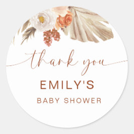 Pampas Grass Boho Dank u Desert Baby shower Ronde Sticker