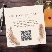 Pampas Grass Boho Elegant Bruiloft Informatiekaartje