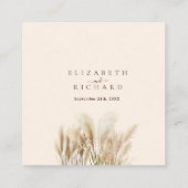 Pampas Grass Boho Elegant Bruiloft Informatiekaartje (Achterkant)