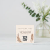 Pampas Grass Boho Elegant Bruiloft Informatiekaartje (Staand voorkant)