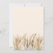 Pampas Grass Boho Elegant Bruiloft Kaart (Achterkant)