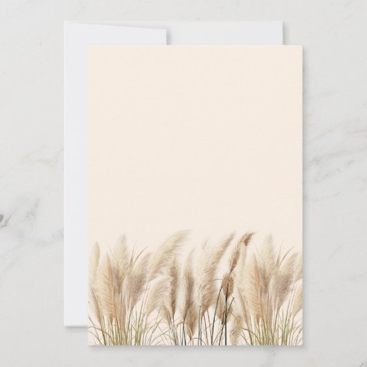 Pampas Grass Boho Elegant Bruiloft Kaart (Achterkant)