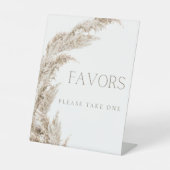 Pampas Grass Boho Favors Sign Reclamebord Met Voetstuk (Voorkant)