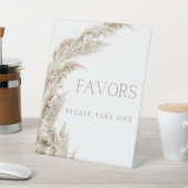 Pampas Grass Boho Favors Sign Reclamebord Met Voetstuk (Insitu)