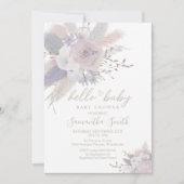 Pampas Grass Boho Floral Baby shower Uitnodiging (Voorkant)