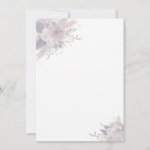 Pampas Grass Boho Floral Baby shower Uitnodiging (Achterkant)