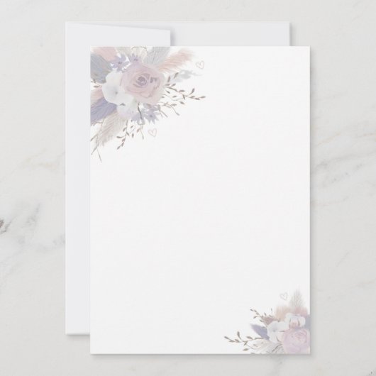 Pampas Grass Boho Floral Baby shower Uitnodiging (Achterkant)