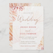 Pampas Grass Boho Floral Bohemian Trendy Wedding Kaart (Voorkant / Achterkant)