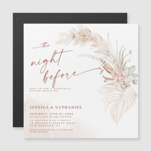 Pampas grass boho Floral de nacht ervoor Magnetische Uitnodiging