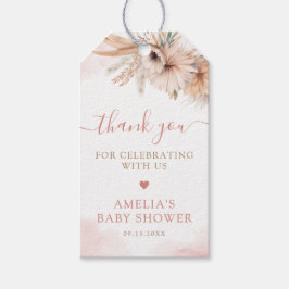 Pampas Grass Boho Floral Dessert Baby shower Cadeaulabel