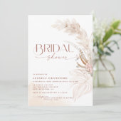 Pampas Grass Boho Floral Foto Vrijgezellenfeest Kaart (Staand voorkant)