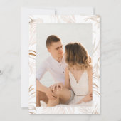 Pampas Grass Boho Floral Foto Vrijgezellenfeest Kaart (Achterkant)