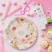 Pampas Grass Boho Floral Patterned Vrijgezellenfee Papieren Bordje (Feest)