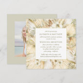 Pampas Grass Boho Floral Post Wedding Reception Kaart (Voorkant / Achterkant)