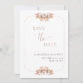 Pampas Grass Boho Floral Save the Date Kaart (Voorkant)