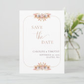 Pampas Grass Boho Floral Save the Date Kaart (Staand voorkant)