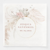 Pampas Grass Boho Floral Wedding Servet (Voorkant)