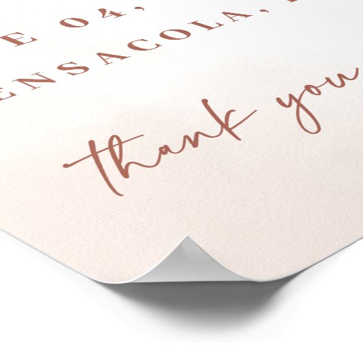 Pampas Grass Boho Floral Wedding Welkom Poster (Hoek)