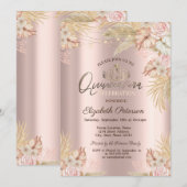 Pampas Grass Boho Flowers Quinceañera Kaart (Voorkant / Achterkant)