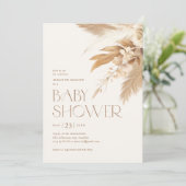 Pampas Grass Boho Gender Neutral Baby shower Kaart (Staand voorkant)