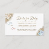 Pampas Grass Boho Gender Reveal boeken voor Baby Informatiekaartje (Voorkant)